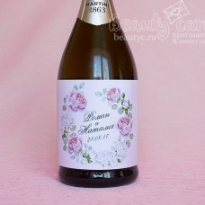 Украшение на шампанское "Розовые бутоны"